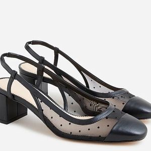 COPY - JCREW Millie slingback heels with Swiss-dot mesh design. Size 7.5, fit l…